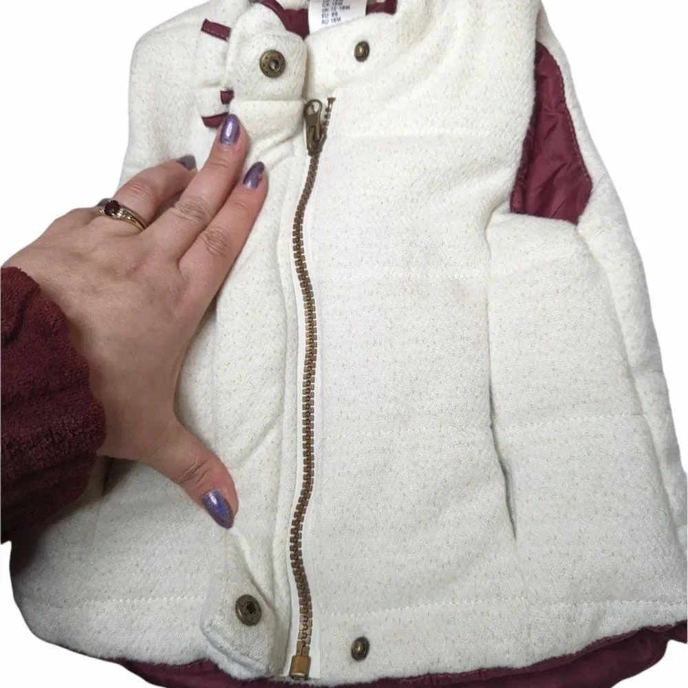 Max Studio Baby Puffer Bow Tie Vest, Size 18 Months